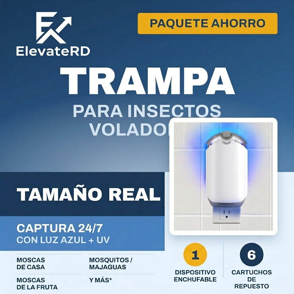 Trampa Insectos Voladores Luz Azul UV